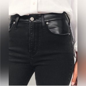Abercrombie Mixed Fabric High Rise Super Skinny Ankle Jean